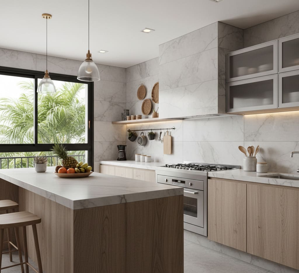 Revestimentos para cozinha: as escolhas que estão substituindo o azulejo tradicional