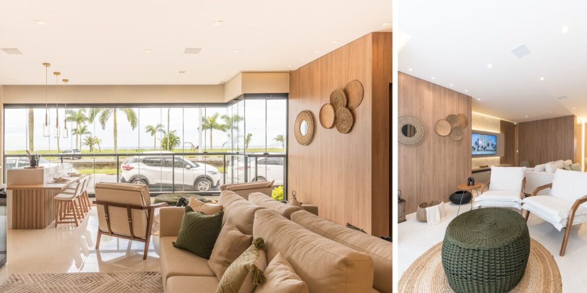 Móveis e objetos de madeira ou sisal adicionam leveza e elegância com sua estética artesanal. Neste living, a arquiteta Cinthia Claro explorou a leveza dos materiais naturais no mobiliário e na decoração | Fotos: Erika Waldmann