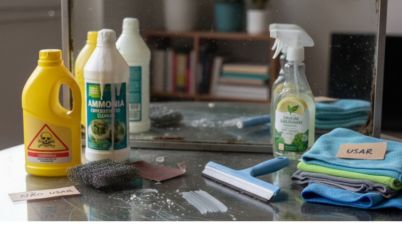 Como limpar vidros e espelhos sem marcas e sem esforço