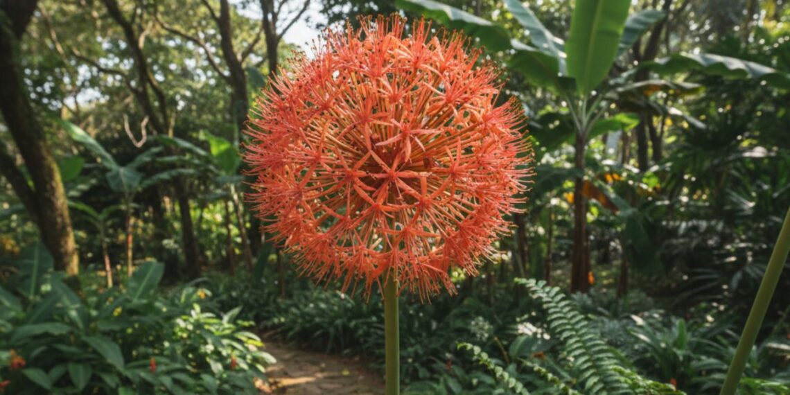 Lírio-sangu-salmão no paisagismo: a explosão de cor que transforma jardins tropicais