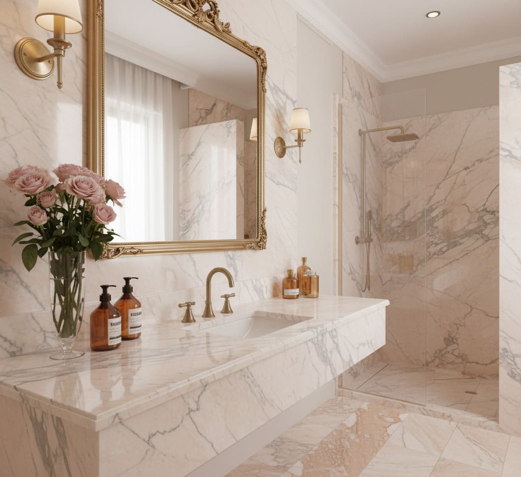 Mármore rosa: a pedra exótica que aquece e personaliza os ambientes em 2026