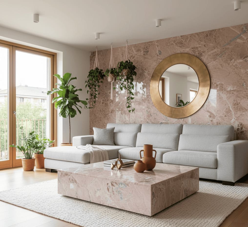 Mármore rosa: a pedra exótica que aquece e personaliza os ambientes em 2026