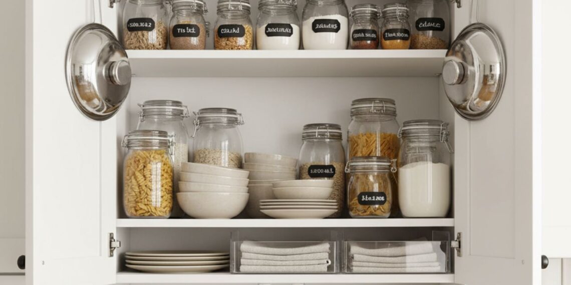 Como organizar armário de cozinha pequeno e ganhar funcionalidade no dia a dia