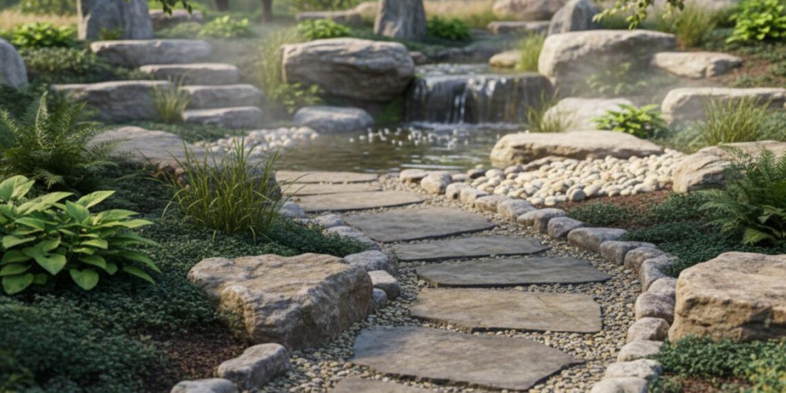 Como usar pedras no jardim para criar caminhos, bordas e composições encantadoras
