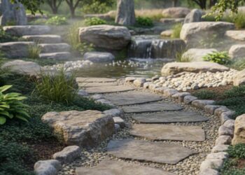 Como usar pedras no jardim para criar caminhos, bordas e composições encantadoras