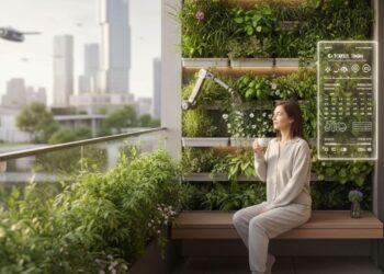 Jardins Inteligentes: Como a tecnologia e a biofilia estão criando refúgios urbanos à prova de estresse em 2026