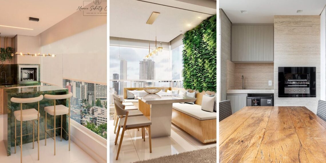 Varanda gourmet pequena: 4 projetos que provam que tamanho não limita o conforto