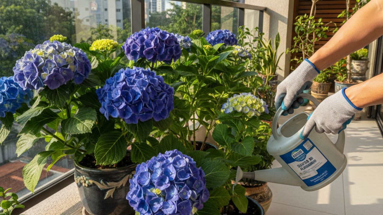 Você sabia que a cor das hortênsias azuis, rosas e roxas pode ser ajustada pelo pH do solo?