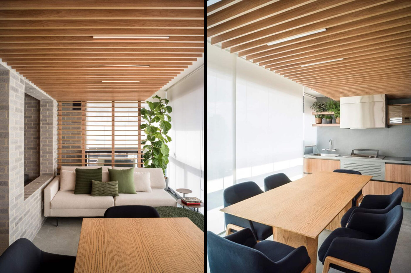 Reforma de apartamento de 60 m² em São Paulo aposta em madeira e linguagem masculina contemporânea