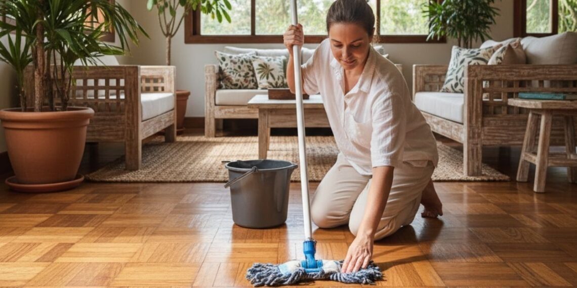 Como limpar piso de taco do jeito certo, sem umidade excessiva e sem perder o acabamento?