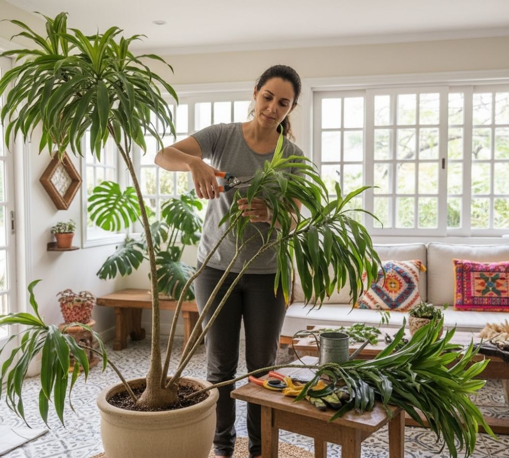 Poda da pleomele: como e quando fazer para a planta crescer saudável e bonita