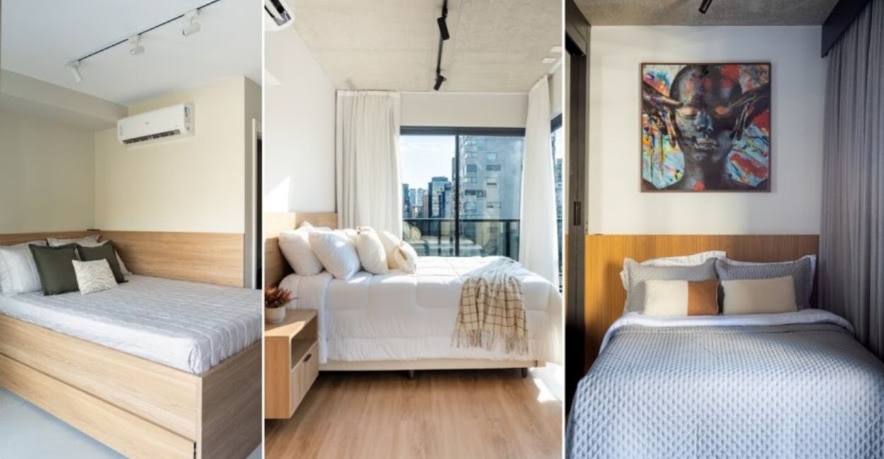 Com a personalidade das camas de marcenaria, o estilo dos modelos soltos e a praticidade da box, todas apresentam seus pontos positivos | Projetos: ResiliArt Arquitetura | FOTOS: Kelly Queiroz