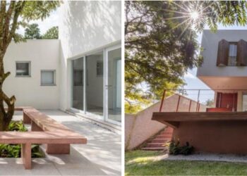 No coração da casa projetada pelo arquiteto Raphael Wittmann, uma imponente árvore Jacarandá dá forma ao pátio central, em torno do qual toda a residência se organiza | Projeto Rawi Arquitetura | Fotos: Rafael Renzo