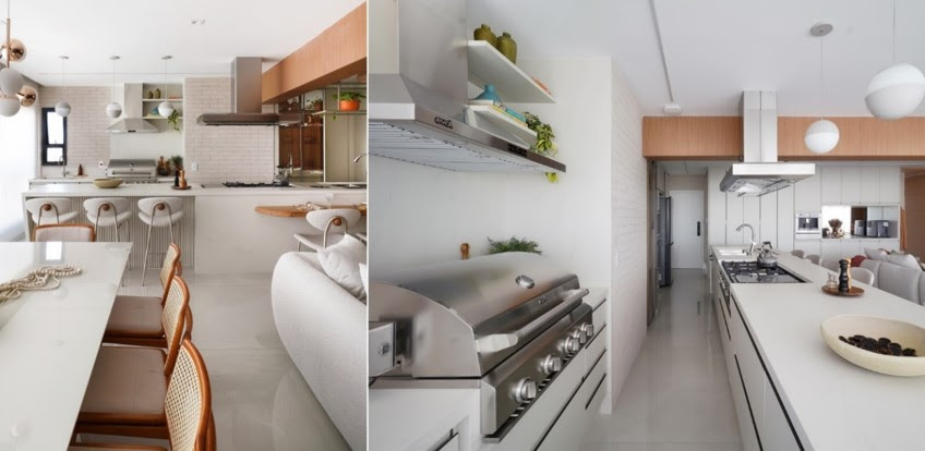 Cozinhas conectadas com as áreas gourmet potencializam o setor gastronômico nos projetos residenciais