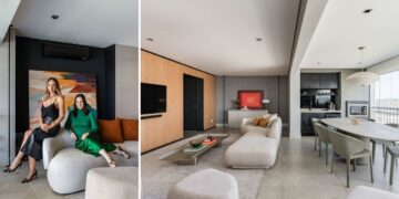 Com linguagem contemporânea e intervenções precisas o projeto transforma a área social em um espaço integrado elegante e acolhedor onde convivência e estética caminham juntas | Projeto do Spaço Interior | Fotos: Kadu Lopes
