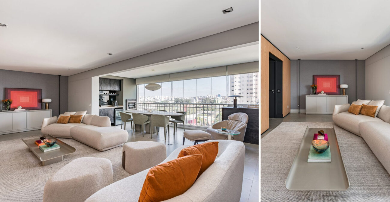Retrofit valoriza fluidez e cria cenários instagramáveis no apartamento de Sabrina Parlatore