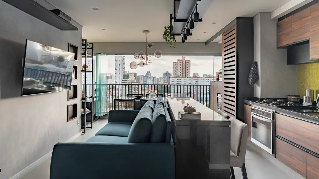45 m² com lavanderia e três ambientes integrados: o projeto que ignorou a regra do neutro e funcionou