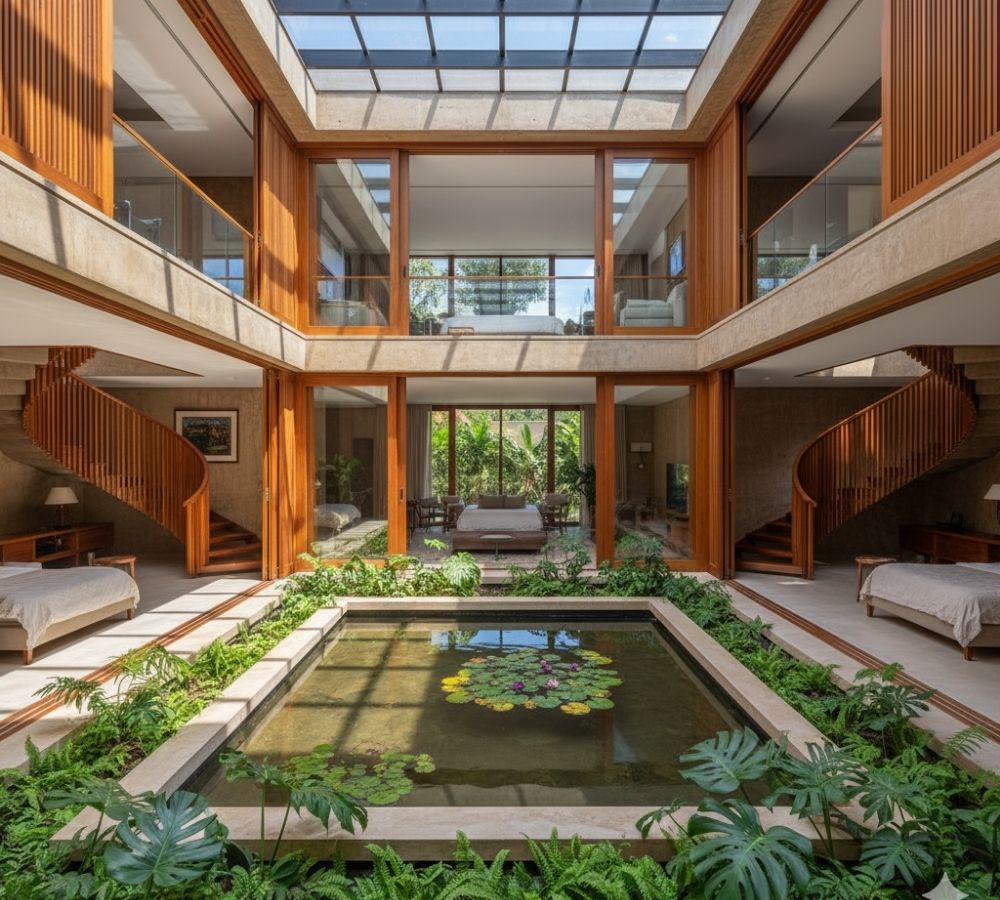 Átrio: por que arquitetos colocam um buraco no meio da casa e o que isso resolve?