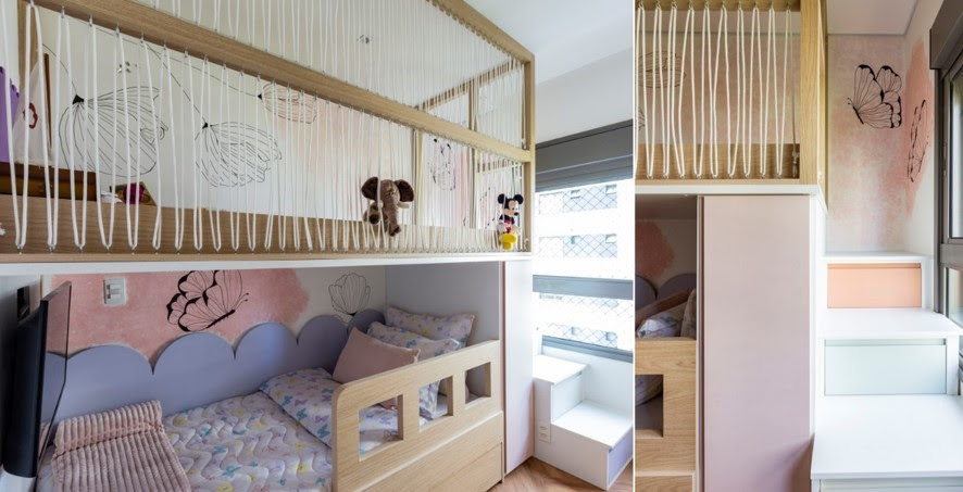 Reforma de apartamento destaca a presença das cores com uma paleta terrosa e o azul no mobiliário e em detalhes decorativos