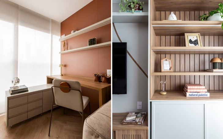 Décor feminino e design orgânico dão o tom em reforma de apartamento para uma jovem profissional da moda