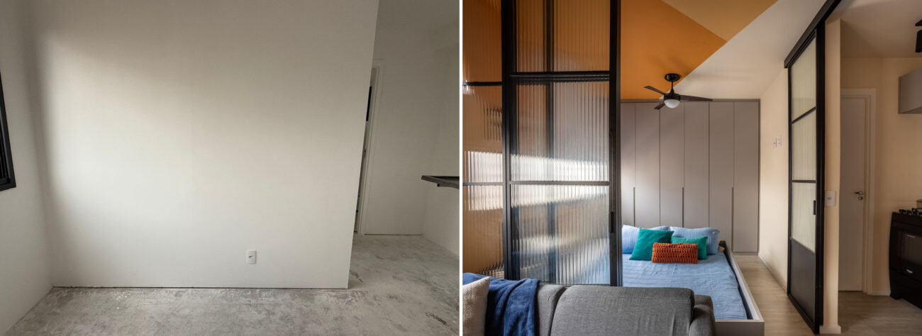 Apartamento de 25 m² em São Paulo prova que imóvel para alugar não precisa ser sem graça e o segredo está em uma parede que sumiu