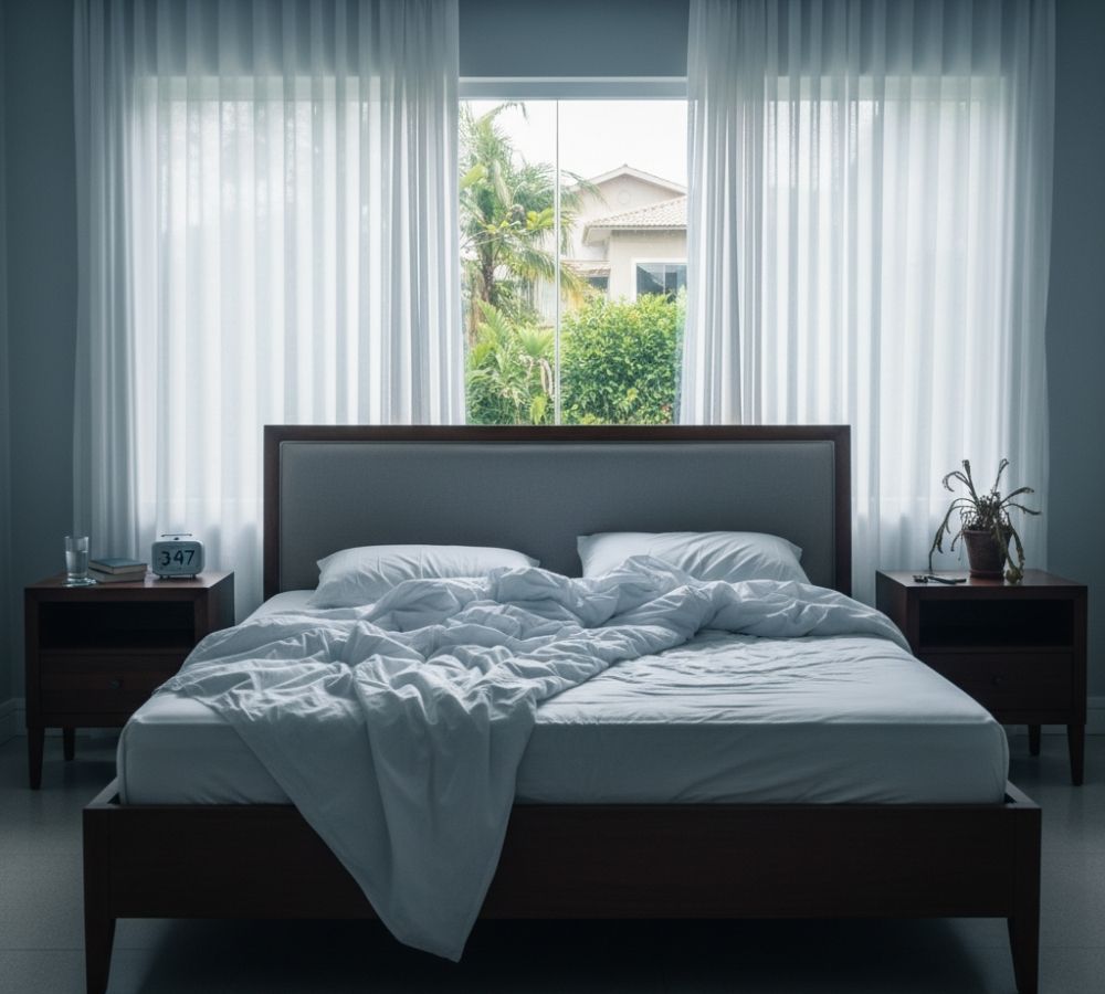 Cabeceira na janela prejudica o sono e a energia do quarto, segundo o Feng Shui!