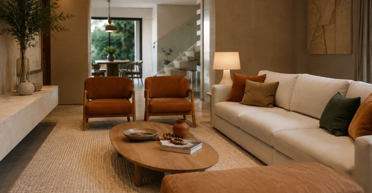 Cores terrosas na decoração: o que mudou nos projetos residenciais em 2026 e por que o branco puro perdeu espaço