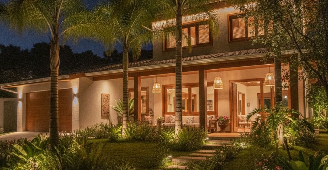 Iluminação externa em camadas: o que designers de paisagismo fazem diferente para transformar jardins e fachadas à noite