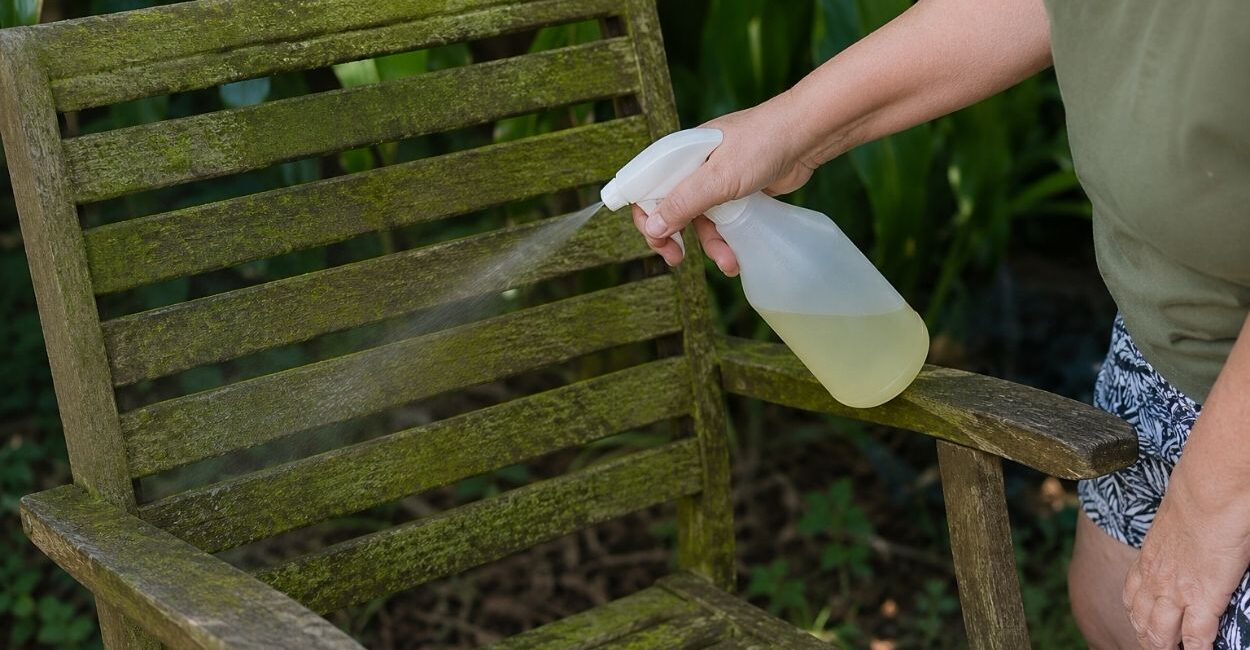 Especialista explica como usar vinagre para remover musgo e algas de móveis de jardim