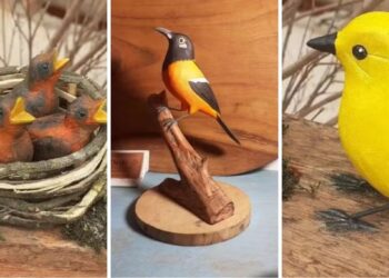 Escultura em madeira de aves: o artesão que aprendeu a técnica observando passarinhos pela janela de casa e nunca parou