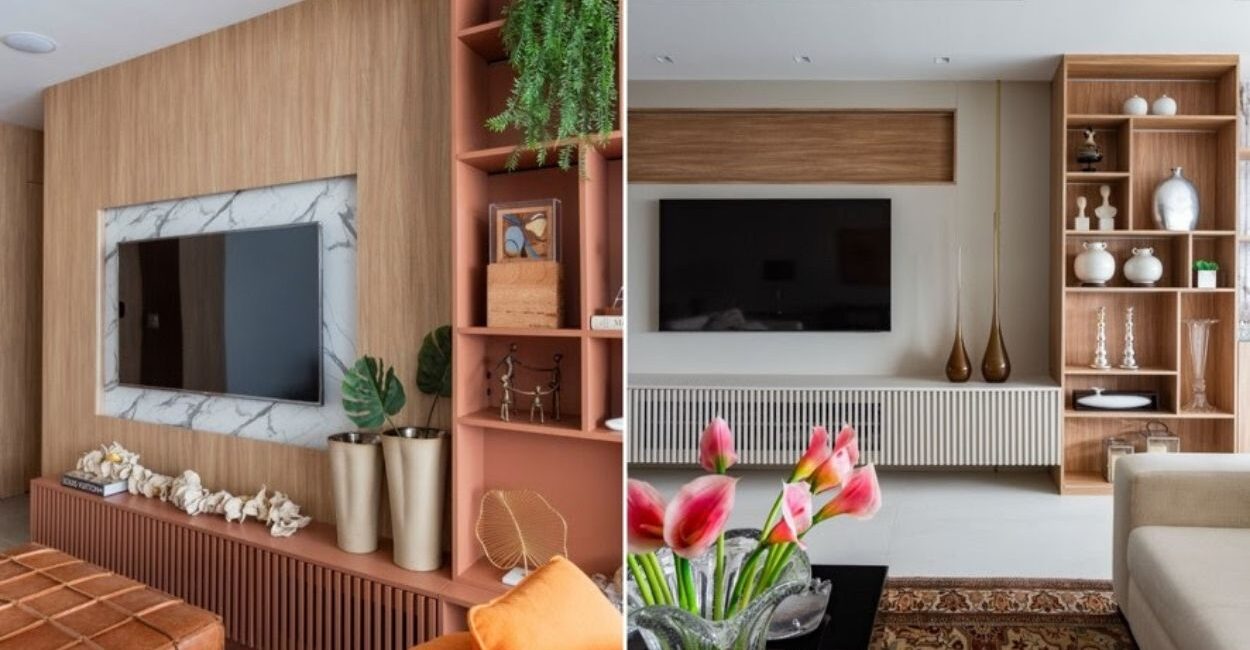 De um estilo mais moderno, com cores marcantes ou ainda mais elegantes: o rack da sala pode ser apresentado de diversas maneiras e acabamentos, sem perder de vista sua função estrutural e de apoio | Projetos: Daniela Funari Arquitetura | FOTOS: Mariana Camargo