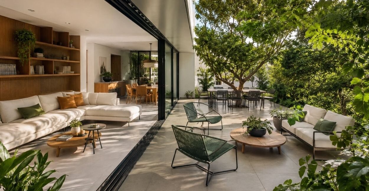 Terceira área: como varandas e jardins tomaram o lugar da sala de estar e o que isso muda no projeto residencial