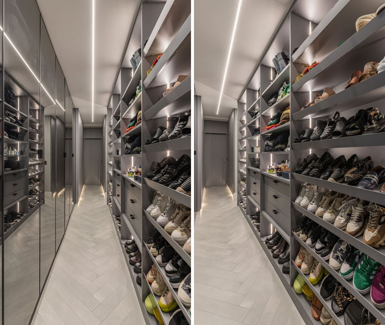 Walk-in closet e adega: o projeto que transforma guardar roupa e vinho em um ritual diário
