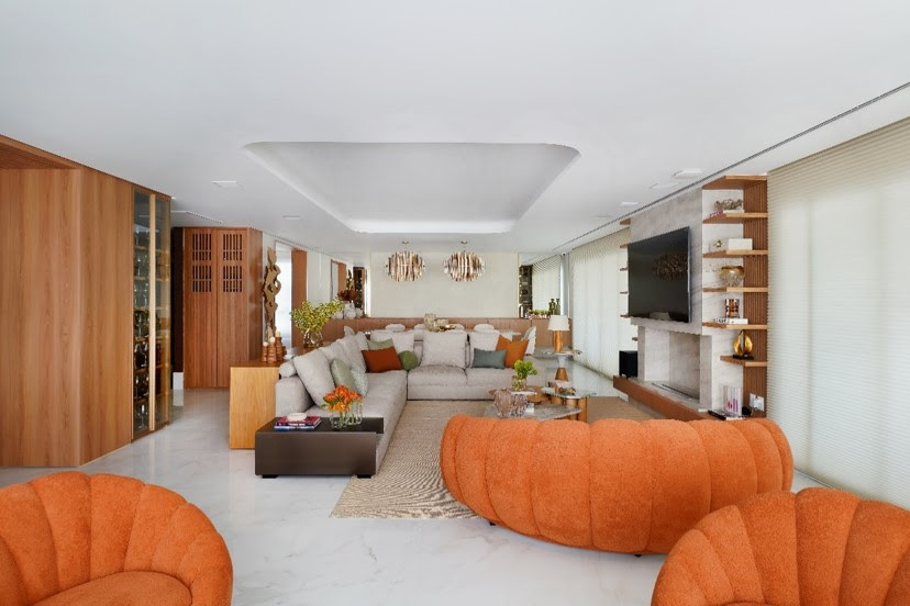 Apartamento de 320m² passa por sua primeira reforma em quase 2 décadas e encanta com adega Walk-in e integração entre na área social