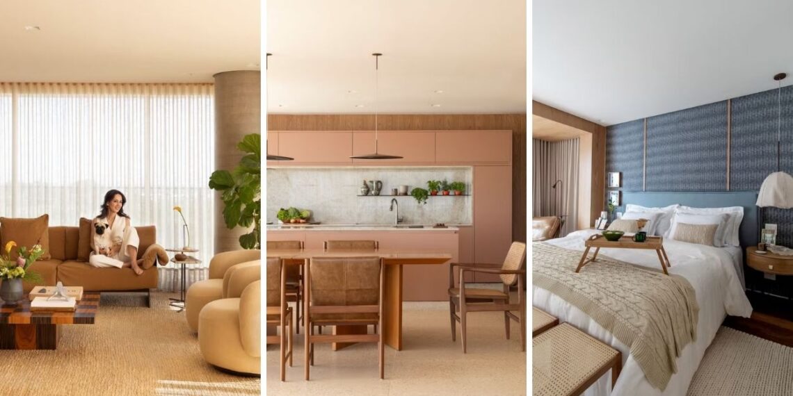 Apartamento de 256 m² foi desenhado pela própria moradora para caber o marido, a cachorra e a história da família