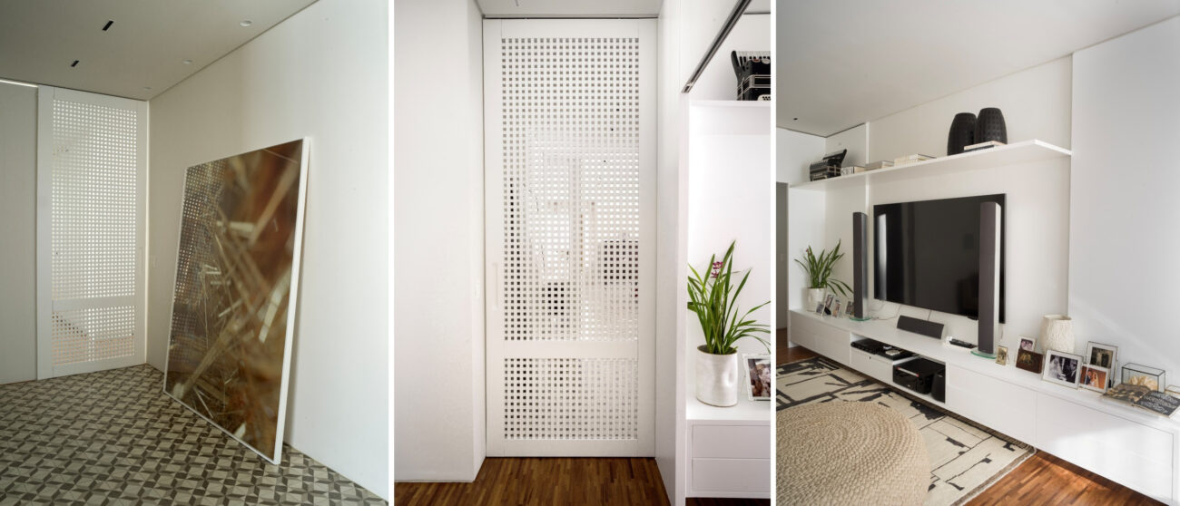 Como separar a sala de TV do living sem construir uma parede? A resposta está em três materiais que a arquitetura já usa há décadas