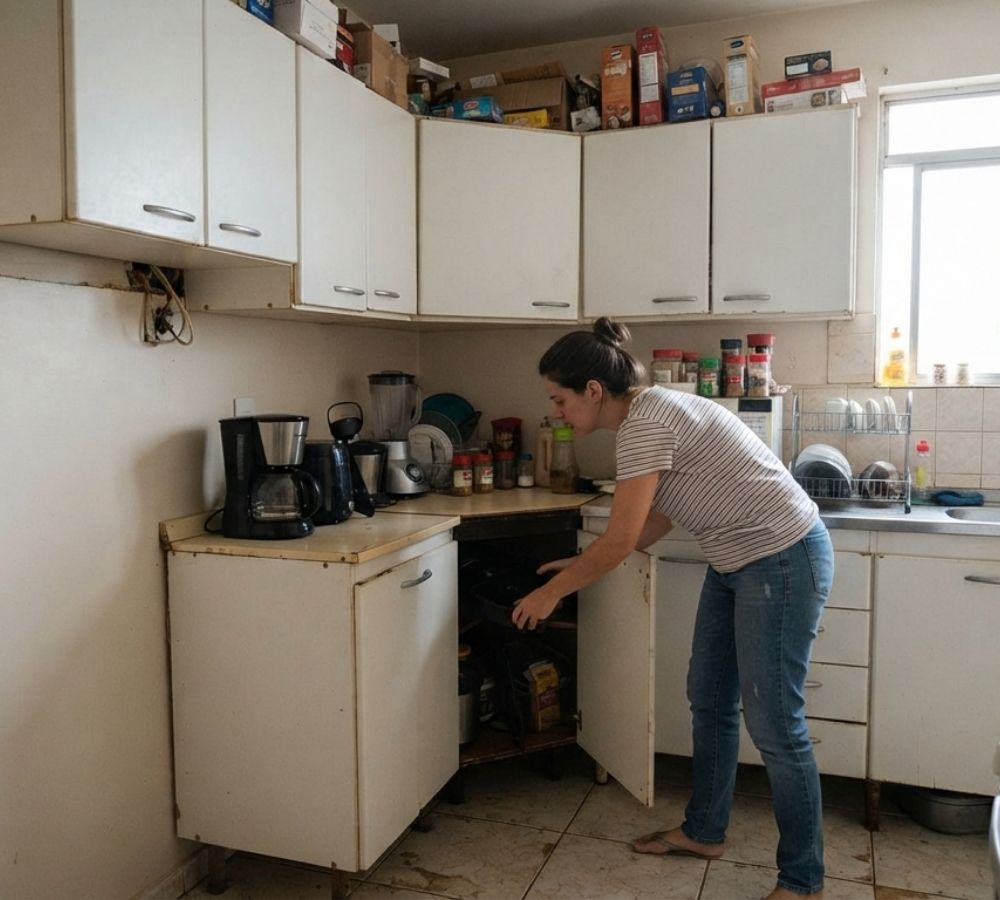 Cozinha pequena: os 3 erros de layout que roubam espaço sem você perceber