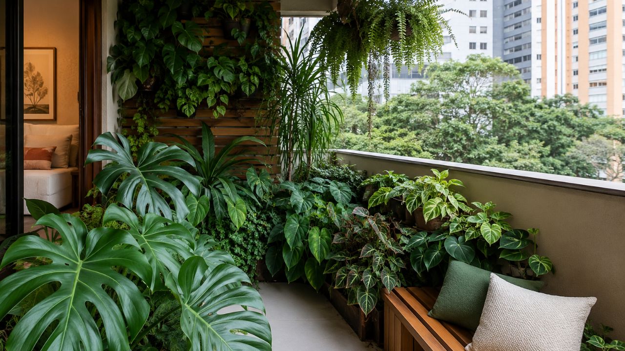 Jardim de apartamento compacto ganha nova cara com as lições de Burle Marx