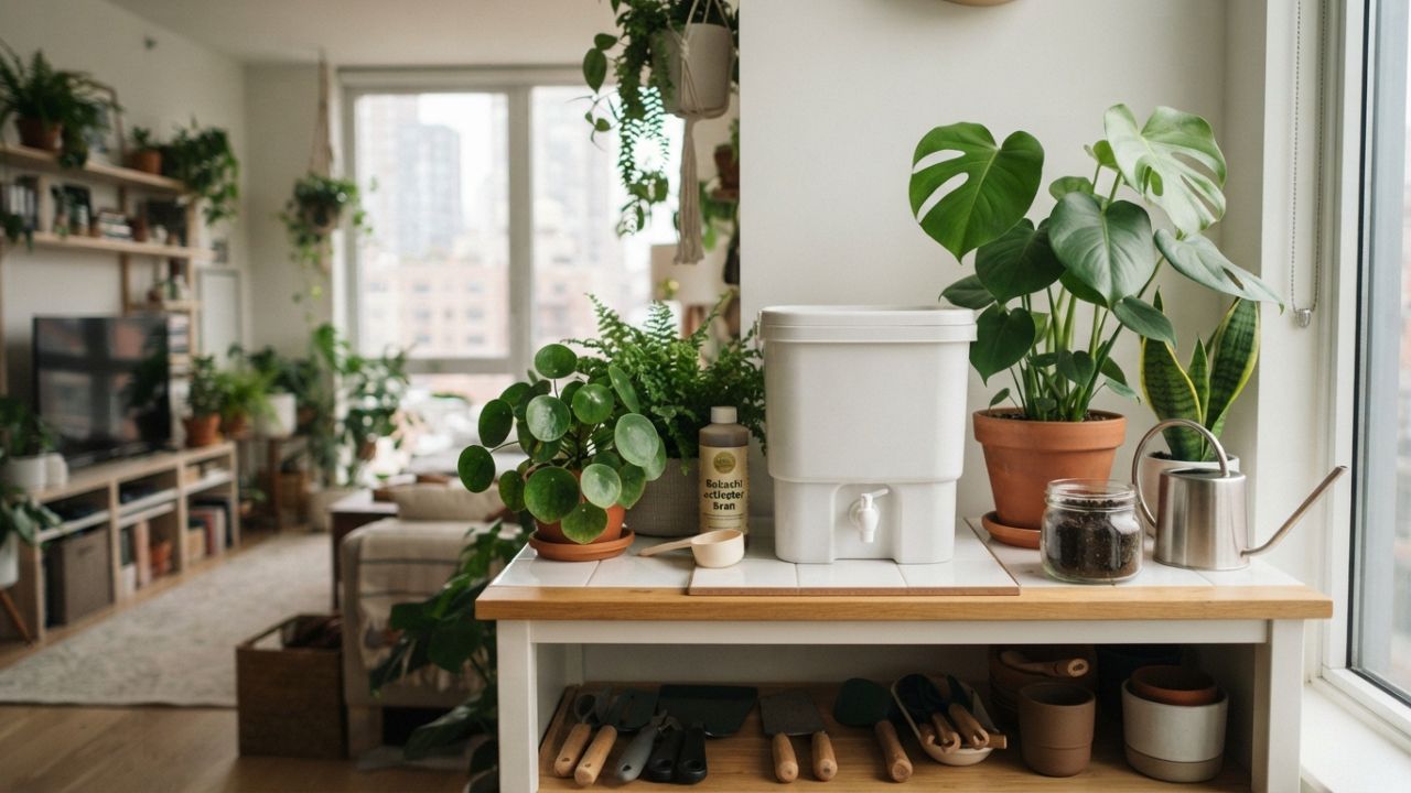 Como fazer compostagem em apartamento sem cheiro e sem moscas e usar o adubo nas plantas de interior?