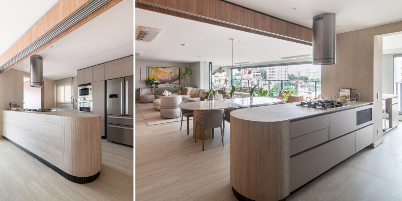 Uma bancada sem quina, um arco, um sofá: como pequenas curvas mudam a forma como as pessoas se movem dentro de casa