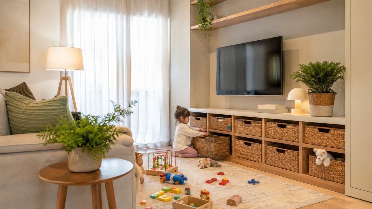 Brinquedos espalhados por toda a casa? Saiba como criar sistemas de organização que a criança consegue usar sozinha — e manter!