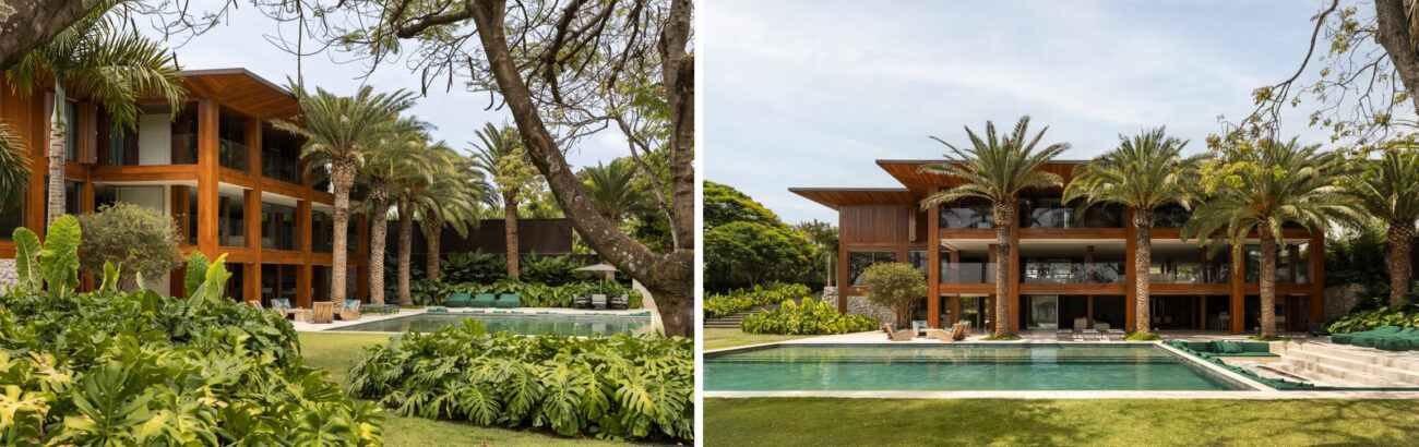 Paisagismo tropical transforma residência em Brasília em cenário de resort contemporâneo