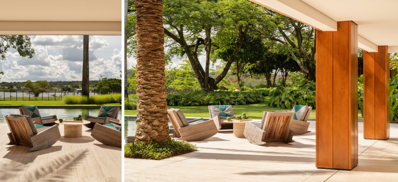 Paisagismo tropical transforma residência em Brasília em cenário de resort contemporâneo