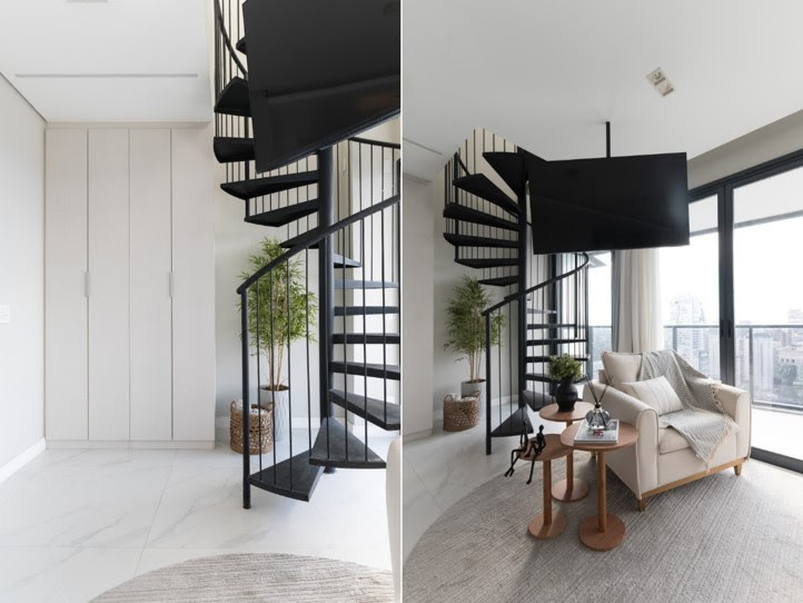 Reforma de duplex de 56 m² prova que imóvel para alugar não precisa parecer improvisado