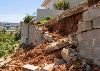 Por que o muro de arrimo não pode ser improvisado em terreno em declive?
