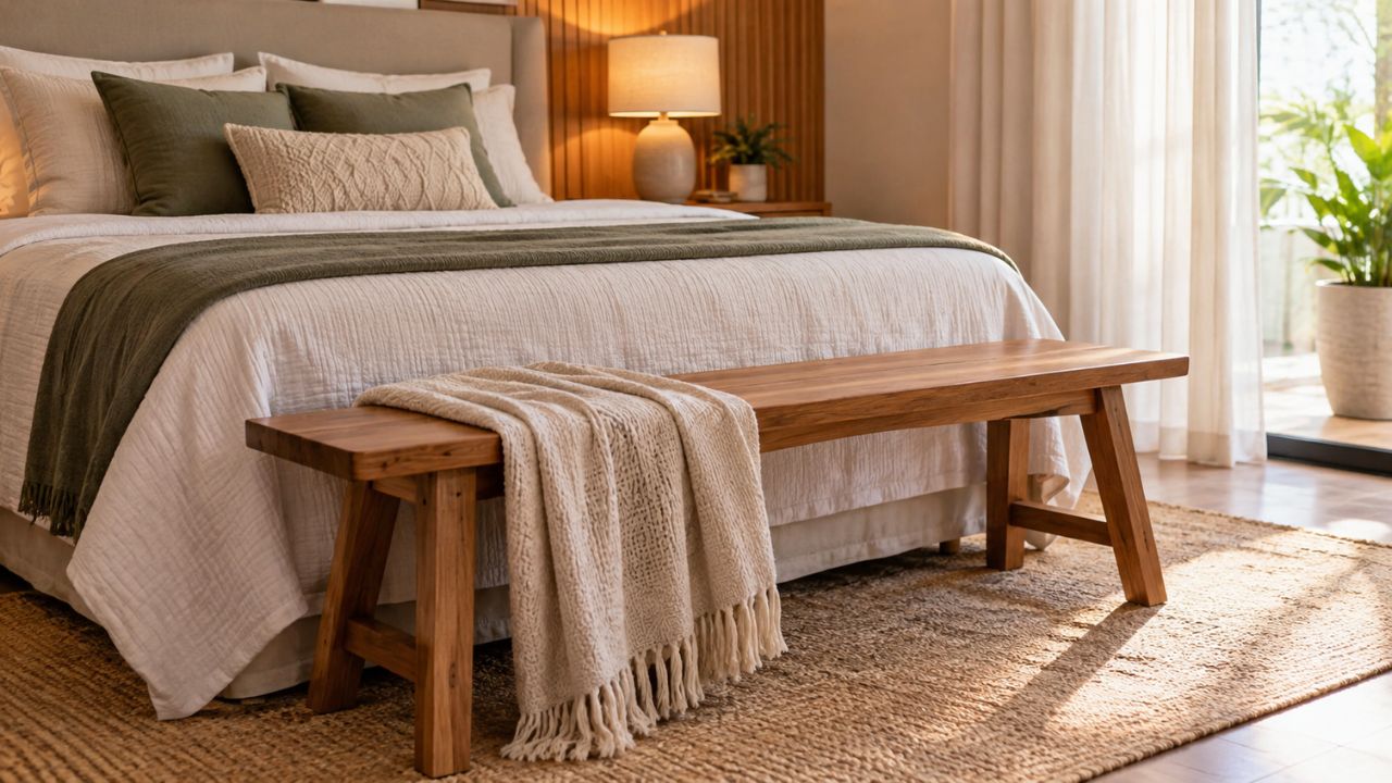 Banco de madeira vira solução de decoração para quartos e salas pequenas, dizem especialistas