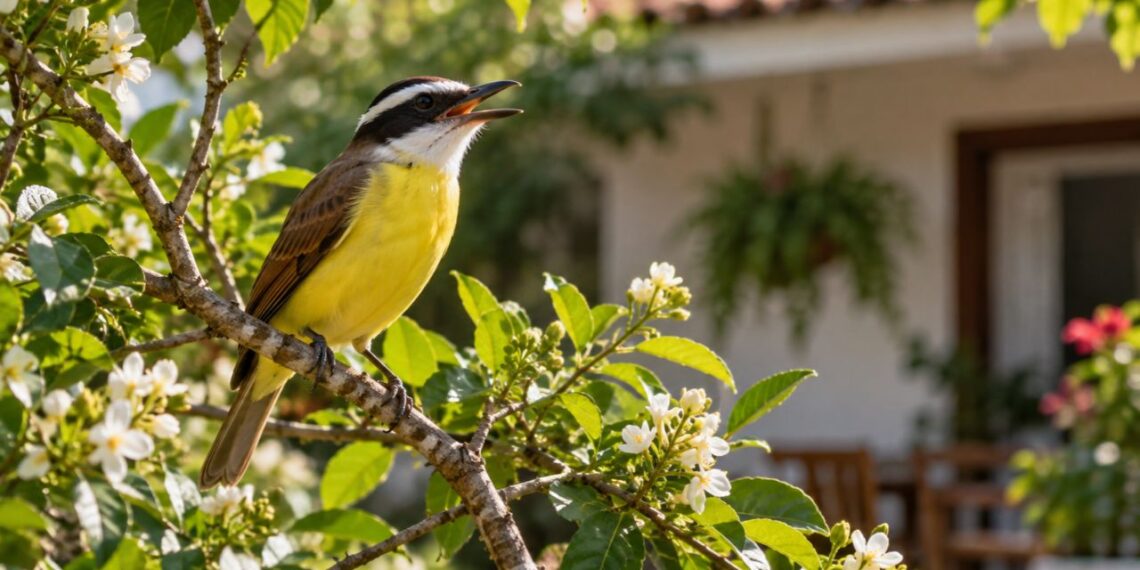 Bem-te-vi cantando no jardim: o que a presença da ave diz sobre o ambiente da sua casa