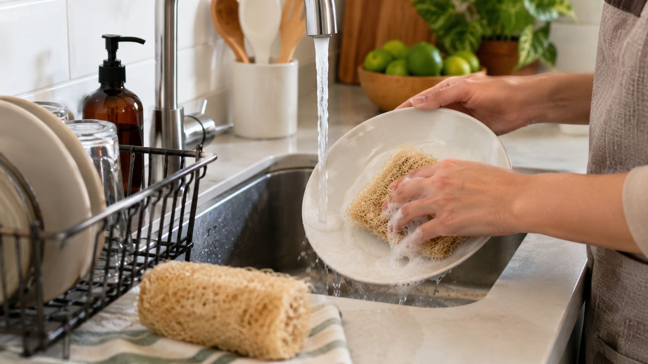 Bucha vegetal pode lavar qualquer louça? Entenda o preparo necessário antes de usar e evite riscos nas peças
