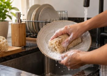 Bucha vegetal pode lavar qualquer louça? Entenda o preparo necessário antes de usar e evite riscos nas peças