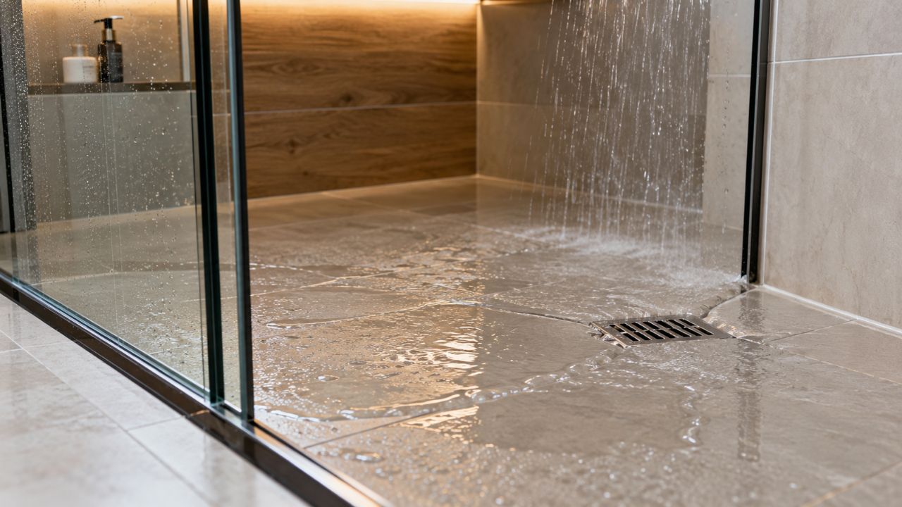 Como calcular o caimento correto do piso do banheiro para a água escoar até o ralo sem empoçar